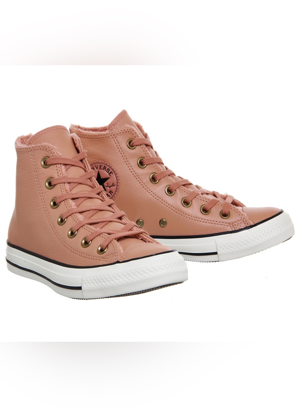 Converse Women's Blush Pink Fur-Lined High-Top Sneakers with